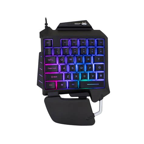 TECLADO GAMER SINGLE HAND RAINBOW LIGHTNING KNUP KP TM006