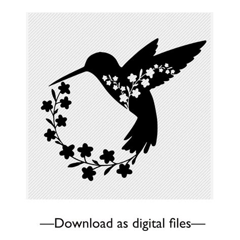 Hummingbird Svg Vector File Cricut Beautiful Bird Instant Etsy