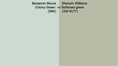 Benjamin Moore Colony Green 694 Vs Sherwin Williams Softened Green