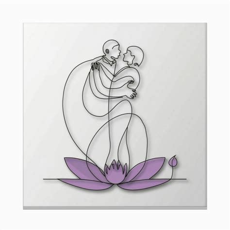 Couple Hugging Lotus Flower Canvas Print By Balram Giri Fy