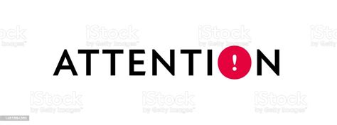 Attention Please Sign Vector Modern Color Illustration Text With