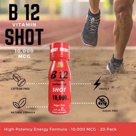 B12 Vitamin Shot With 10 000 Mcg 20 Pack Alfa Vitamins Store