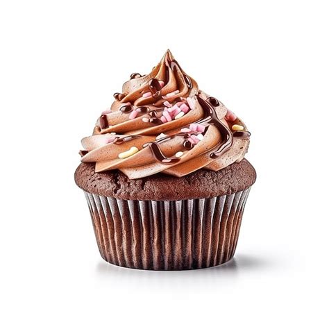 Premium AI Image | A chocolate cupcake with a chocolate frosting and ...