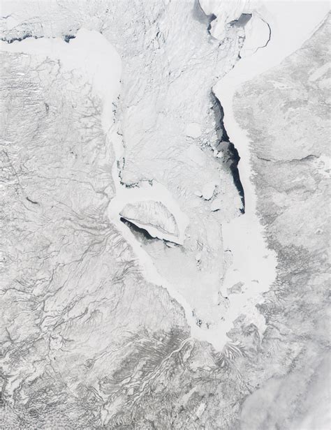 Satellite Image, Photo of James Bay in Spring, Canada