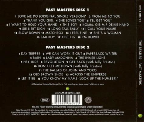 Beatles Past Masters Vol 1