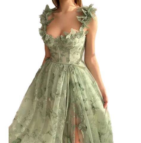 Sweetheart 3d Lace Butterfly Cottagecore Prom Dress Rebelsmarket