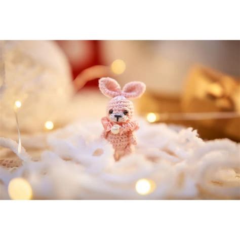 Miniature crochet bunny. Tiny bunny toy. Little bunny croche - Inspire Uplift