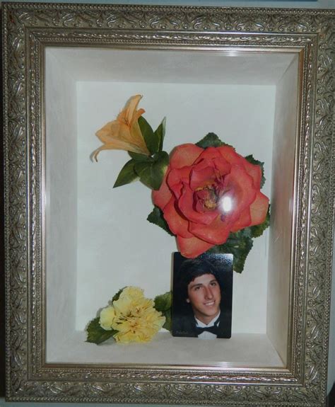 Memorial Flowers Shadow Box 8 X 10 Made To Place As A Dresser Top