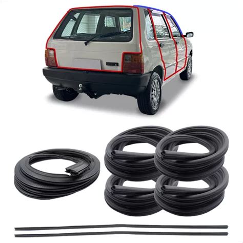 Kit Borracha 4 Portas Pingadeira E Mala Fiat Uno 1991 A 2009