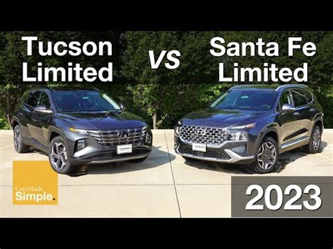 Hyundai Tucson Limited Vs Santa Fe Limited Side By Side Vehicle