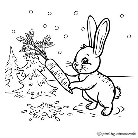 Bunny With Carrot Coloring Pages Free And Printable