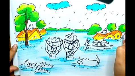 Flood Drawings For Kids