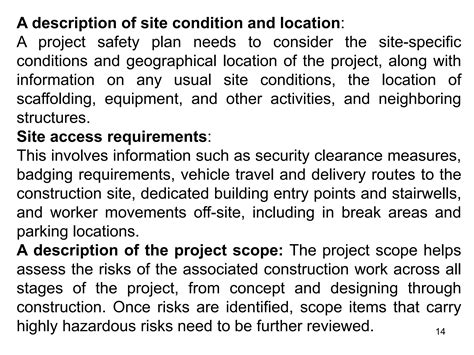 Preparation of safety plan and monitoring in construction at site | PDF