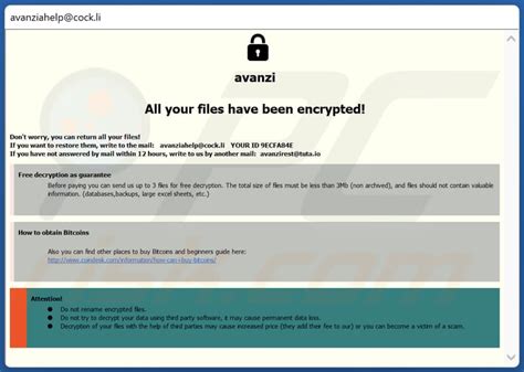 Ransomware Avanzi Desencriptado Eliminaci N Y Recuperaci N De