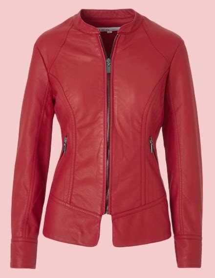 Red Faux Leather Jacket Womens Airborne Jacket