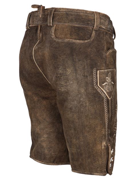 Hirscher Herren Lederhose Villach 123 10203 60 Ziege Braun Beige