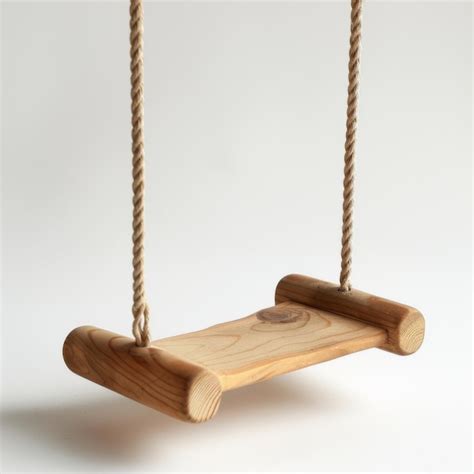 Premium Photo A Wooden Swing Suspended By A Rope Swaying In Midair