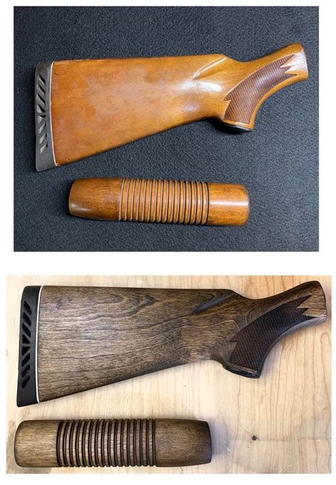 Refinished Shotgun Stock Before And After Woodworking