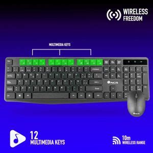 Ngs Kit Clavier Et Souris Sans Fil Multim Dia Dpi Ghz Azerty