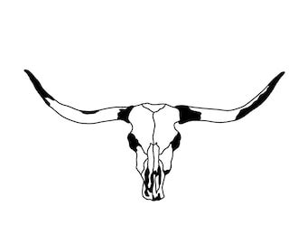 Longhorn Skull Car Decal - Etsy