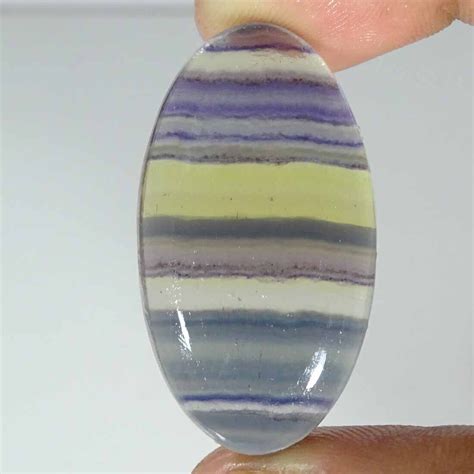 54 90Cts Natural Fluorite Oval Cabochon Loose Gemstone EBay