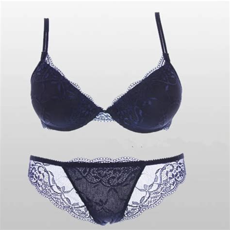 Push Up Gathered Lingerie Lace Bra Set Underwear Women Breathable Perspective Cueca Women S Sexy