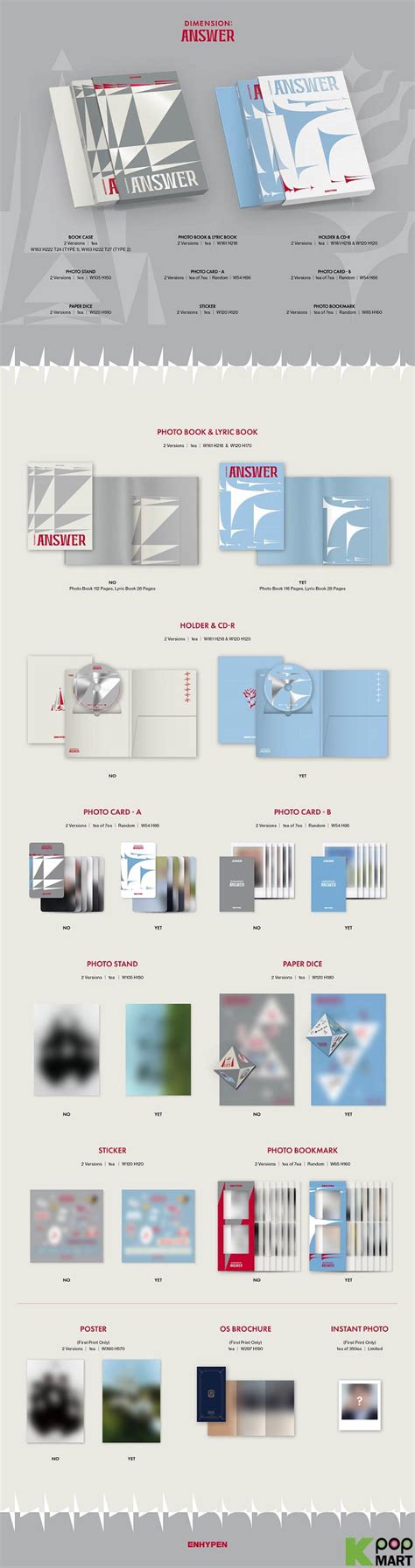 Enhypen Dimension Answer 2 Version Set