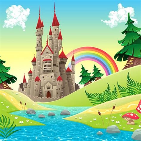 Cuento De Hadas Princesa Castillo Rbol R O Setas Del Arco Iris Fondos