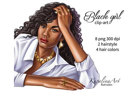 African American Black Girl Clipart Graphic By Kupalinaart · Creative