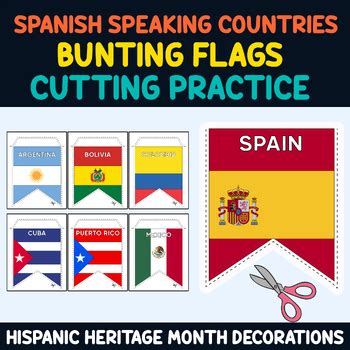 Spanish Speaking Countries Flags Hispanic Heritage Month Bunting