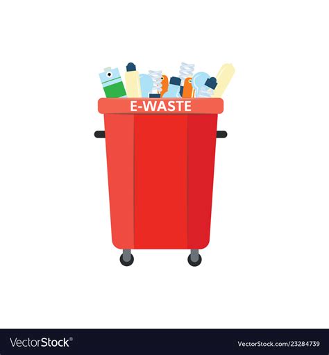 Recycle trash bin for e-waste in flat style Vector Image