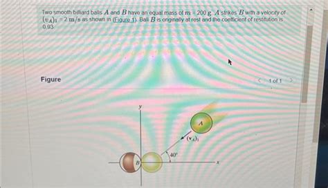 Solved Two Smooth Billiard Balls A And B Have An Equal Mass