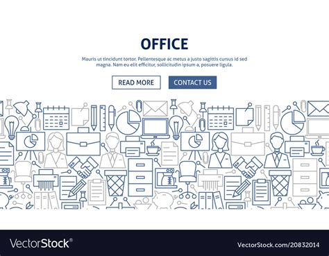 Office banner design Royalty Free Vector Image