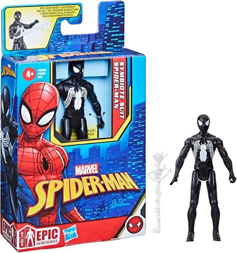 Marvel Epic Hero Series Symbiote Suit Spider Man Action Figure 4 Inch