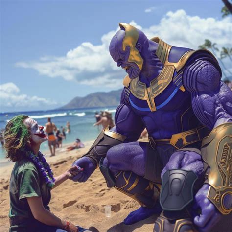 Marvel 10 Images Des Vacances De Thanos à Hawai