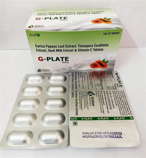 Carica Papaya Leaf Extract Tablet Packaging Size 10 10 Alu Alu