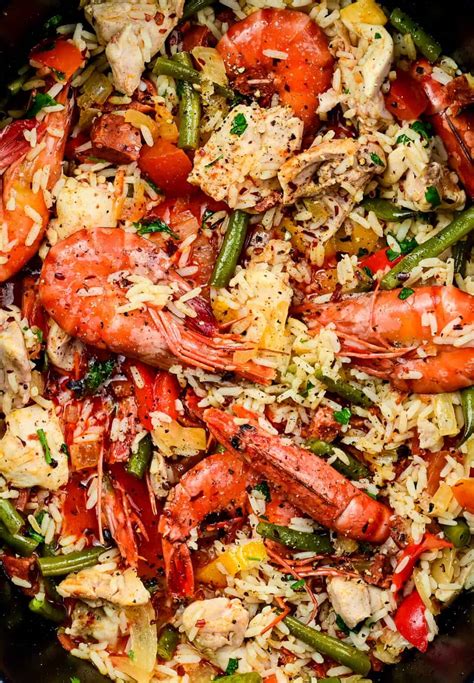 Slow Cooker Paella With Chicken Chorizo And Shrimp Supergolden Bakes