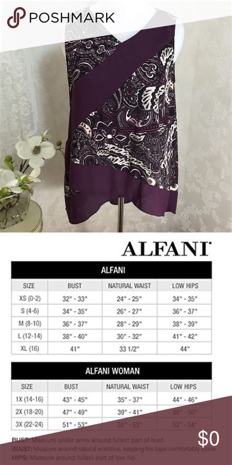 Alfani Measurements Chart Measurement Chart Alfani Measurements