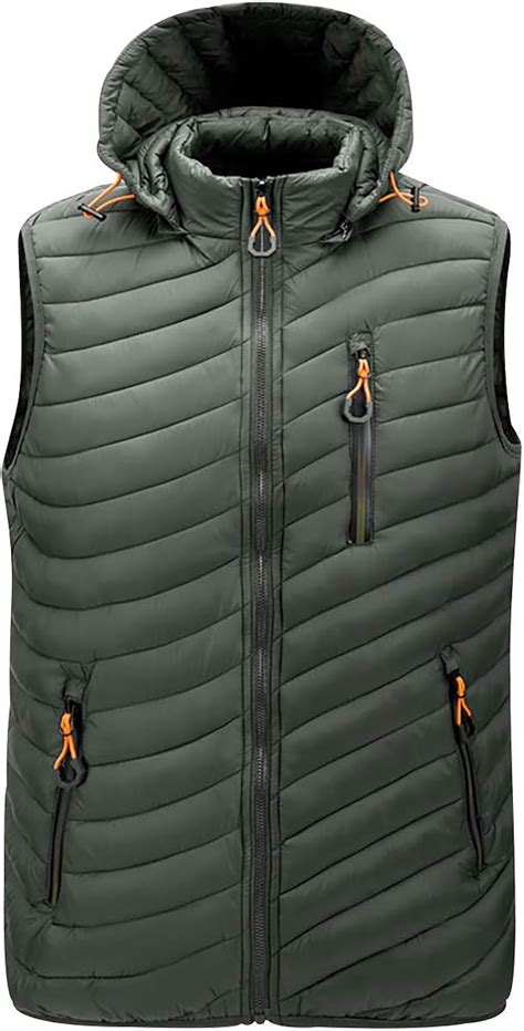 Down Hooded Gilet Men Down Vest Men Padded Gilet Body Warmer Mens