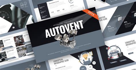 AutoVent Automotive PowerPoint šablona TemplateMonster