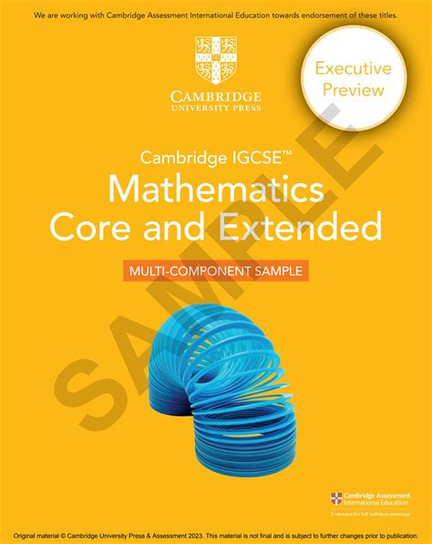 Preview Of Cambridge Igcse™ Core And Extended Mathematics Series By