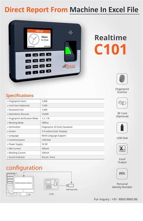 Realtime Biometric Attendance System Password Protected At Rs 4000 In