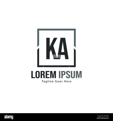 Initial KA Logo Template With Modern Frame Minimalist KA Letter Logo