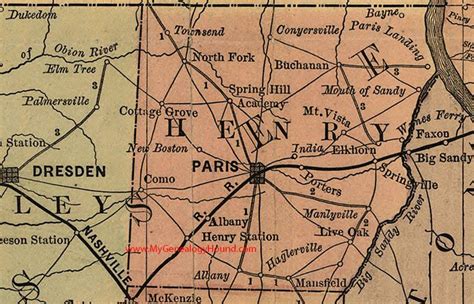 Henry County Tennessee 1888 Map Tennessee Map County Map Henry County