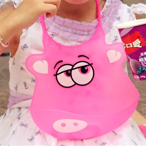 Cute Baby Bibs Kids Boys Girls Waterproof Feeding Bibs Silicone Apron