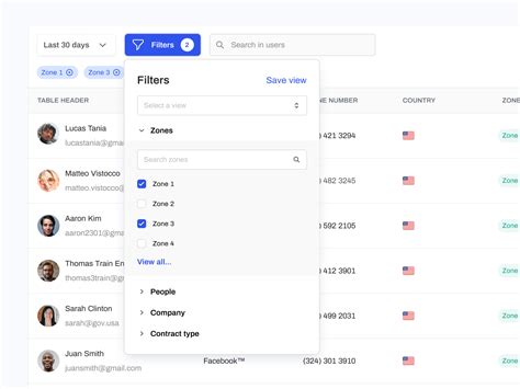 Filtering Component Table Exploration By Micah Carroll On Dribbble