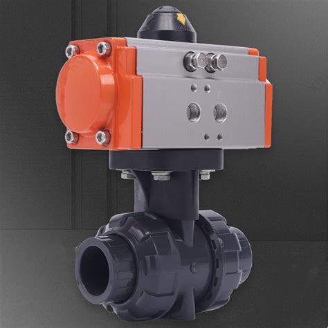 Air Actuated Pvc Ball Valve Double Acting Actuation Pneumatically