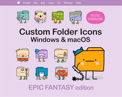 Epic Fantasy Theme Folder Icons Cute Custom Desktop Macos Windows Home