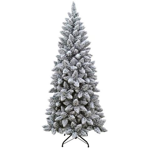 Albero Di Natale Innevato Bianco Alaska Slim Cm Apertura Ad Ombrello