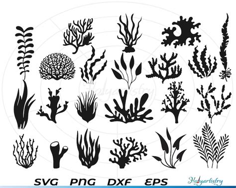 Coral Ocean Svg Coral Svg Seaweed Svg Sea Plant Svg Clipart Cut